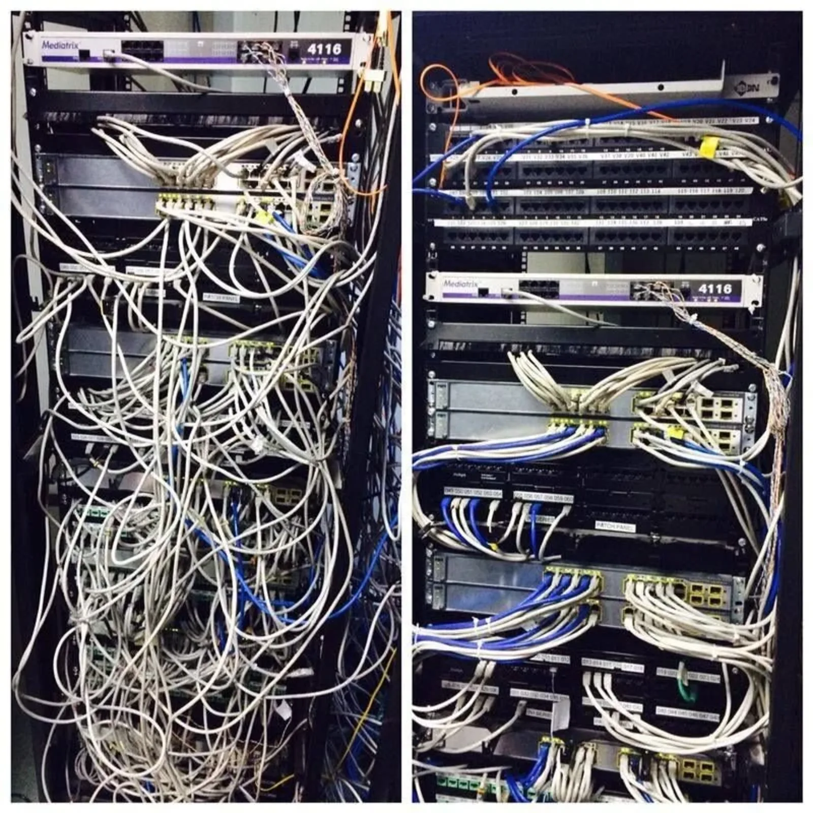 Device reorganization — labeled devices and tidy cabling